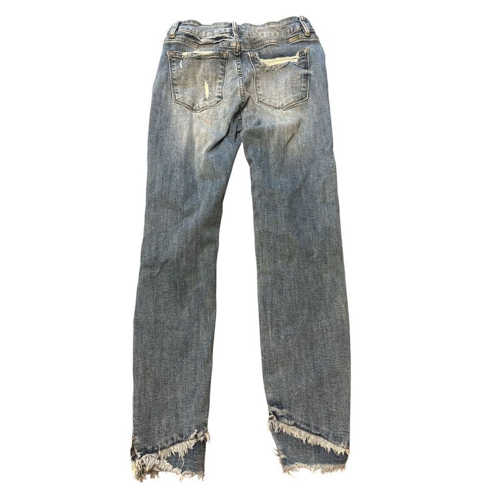 KanCan Juniors 7/27 Raw Hem Distressed Skinny Jeans - Picture 2 of 6